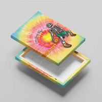 Lithuania Basketball Custom Canvas Wall Art 100th Anniversary Skeleton Colorful Tie Dye - Wonder Print Shop
