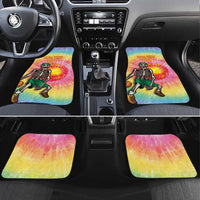 Lithuania Basketball Custom Car Mats 100th Anniversary Skeleton Colorful Tie Dye - Wonder Print Shop
