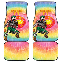 Lithuania Basketball Custom Car Mats 100th Anniversary Skeleton Colorful Tie Dye - Wonder Print Shop
