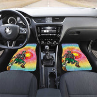 Lithuania Basketball Custom Car Mats 100th Anniversary Skeleton Colorful Tie Dye - Wonder Print Shop