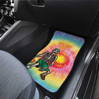 Lithuania Basketball Custom Car Mats 100th Anniversary Skeleton Colorful Tie Dye - Wonder Print Shop
