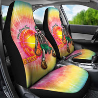 Lithuania Basketball Custom Car Seat Cover 100th Anniversary Skeleton Colorful Tie Dye - Wonder Print Shop