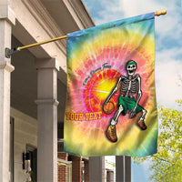Lithuania Basketball Custom Garden Flag 100th Anniversary Skeleton Colorful Tie Dye - Wonder Print Shop