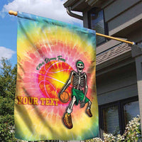 Lithuania Basketball Custom Garden Flag 100th Anniversary Skeleton Colorful Tie Dye - Wonder Print Shop
