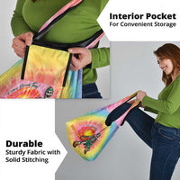 Lithuania Basketball Custom Grocery Bag 100th Anniversary Skeleton Colorful Tie Dye - Wonder Print Shop