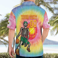 Lithuania Basketball Custom Hawaiian Shirt 100th Anniversary Skeleton Colorful Tie Dye - Wonder Print Shop