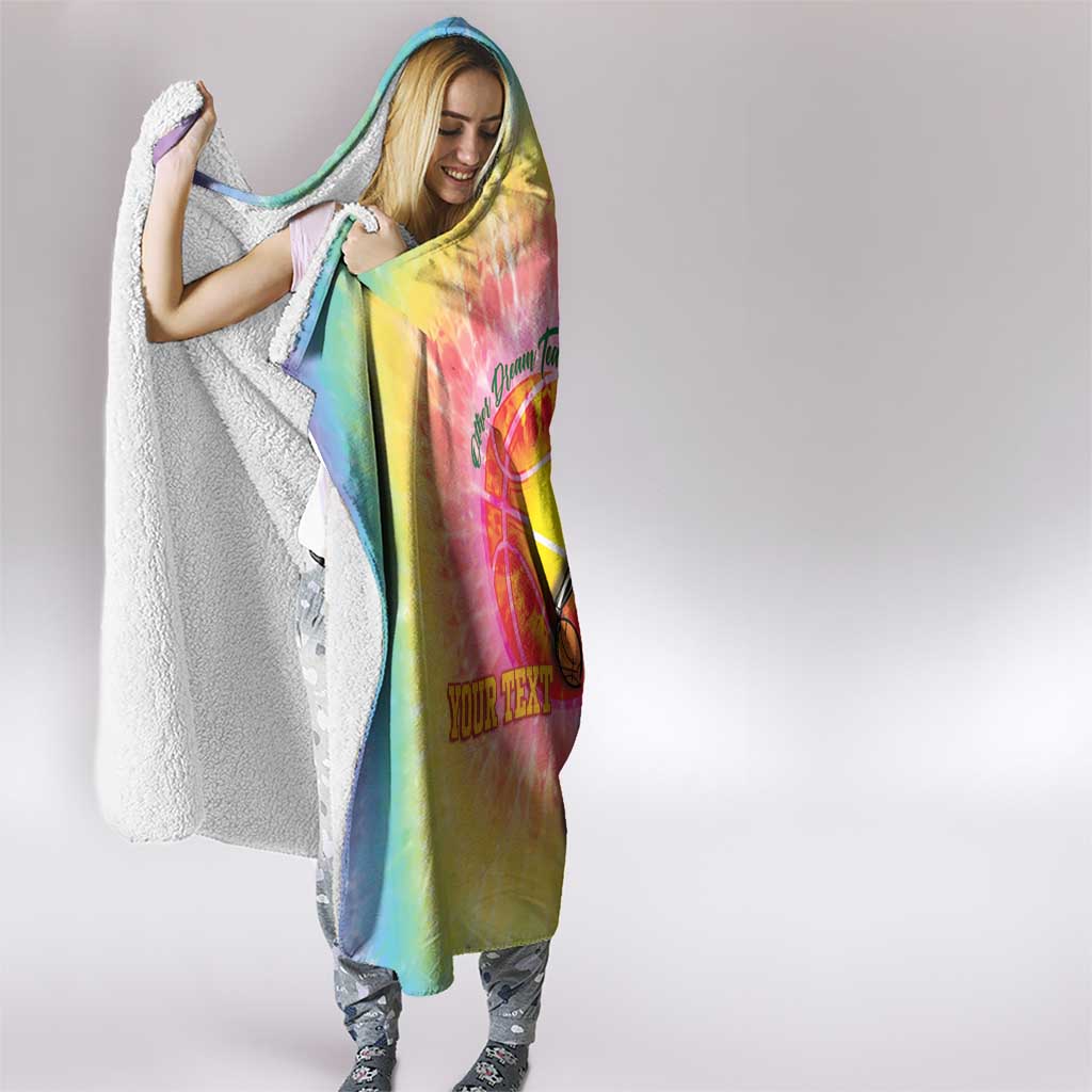 Lithuania Basketball Custom Hooded Blanket 100th Anniversary Skeleton Colorful Tie Dye - Wonder Print Shop