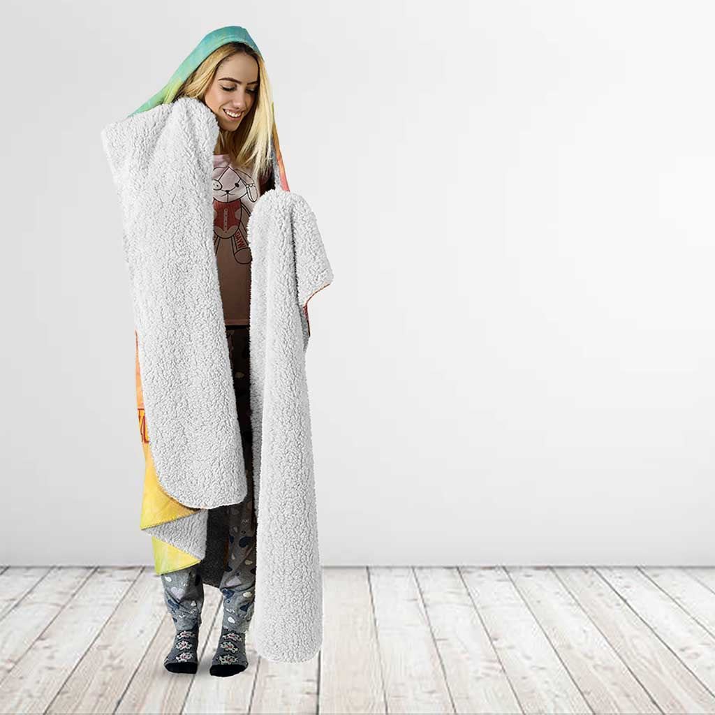 Lithuania Basketball Custom Hooded Blanket 100th Anniversary Skeleton Colorful Tie Dye - Wonder Print Shop