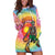 Lithuania Basketball Custom Hoodie Dress 100th Anniversary Skeleton Colorful Tie Dye - Wonder Print Shop
