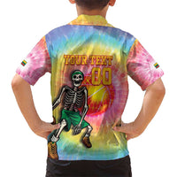 Lithuania Basketball Custom Kid Hawaiian Shirt 100th Anniversary Skeleton Colorful Tie Dye - Wonder Print Shop