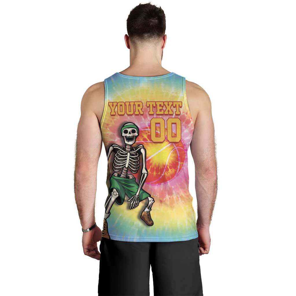 Lithuania Basketball Custom Men Tank Top 100th Anniversary Skeleton Colorful Tie Dye - Wonder Print Shop