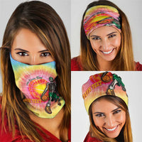 Lithuania Basketball Custom Neck Gaiter 100th Anniversary Skeleton Colorful Tie Dye LT14