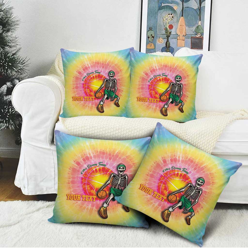 Lithuania Basketball Custom Pillow Cover 100th Anniversary Skeleton Colorful Tie Dye - Wonder Print Shop