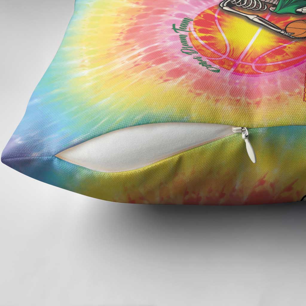 Lithuania Basketball Custom Pillow Cover 100th Anniversary Skeleton Colorful Tie Dye - Wonder Print Shop