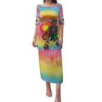 Lithuania Basketball Custom Puletasi 100th Anniversary Skeleton Colorful Tie Dye - Wonder Print Shop