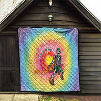 Lithuania Basketball Custom Quilt 100th Anniversary Skeleton Colorful Tie Dye - Wonder Print Shop