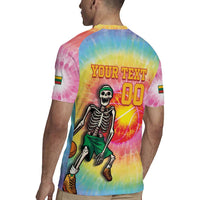 Lithuania Basketball Custom Rugby Jersey 100th Anniversary Skeleton Colorful Tie Dye - Wonder Print Shop