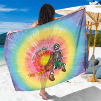 Lithuania Basketball Custom Sarong 100th Anniversary Skeleton Colorful Tie Dye - Wonder Print Shop