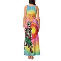 Lithuania Basketball Custom Tank Maxi Dress 100th Anniversary Skeleton Colorful Tie Dye - Wonder Print Shop