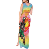 Lithuania Basketball Custom Tank Maxi Dress 100th Anniversary Skeleton Colorful Tie Dye - Wonder Print Shop
