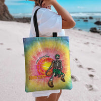 Lithuania Basketball Custom Tote Bag 100th Anniversary Skeleton Colorful Tie Dye - Wonder Print Shop