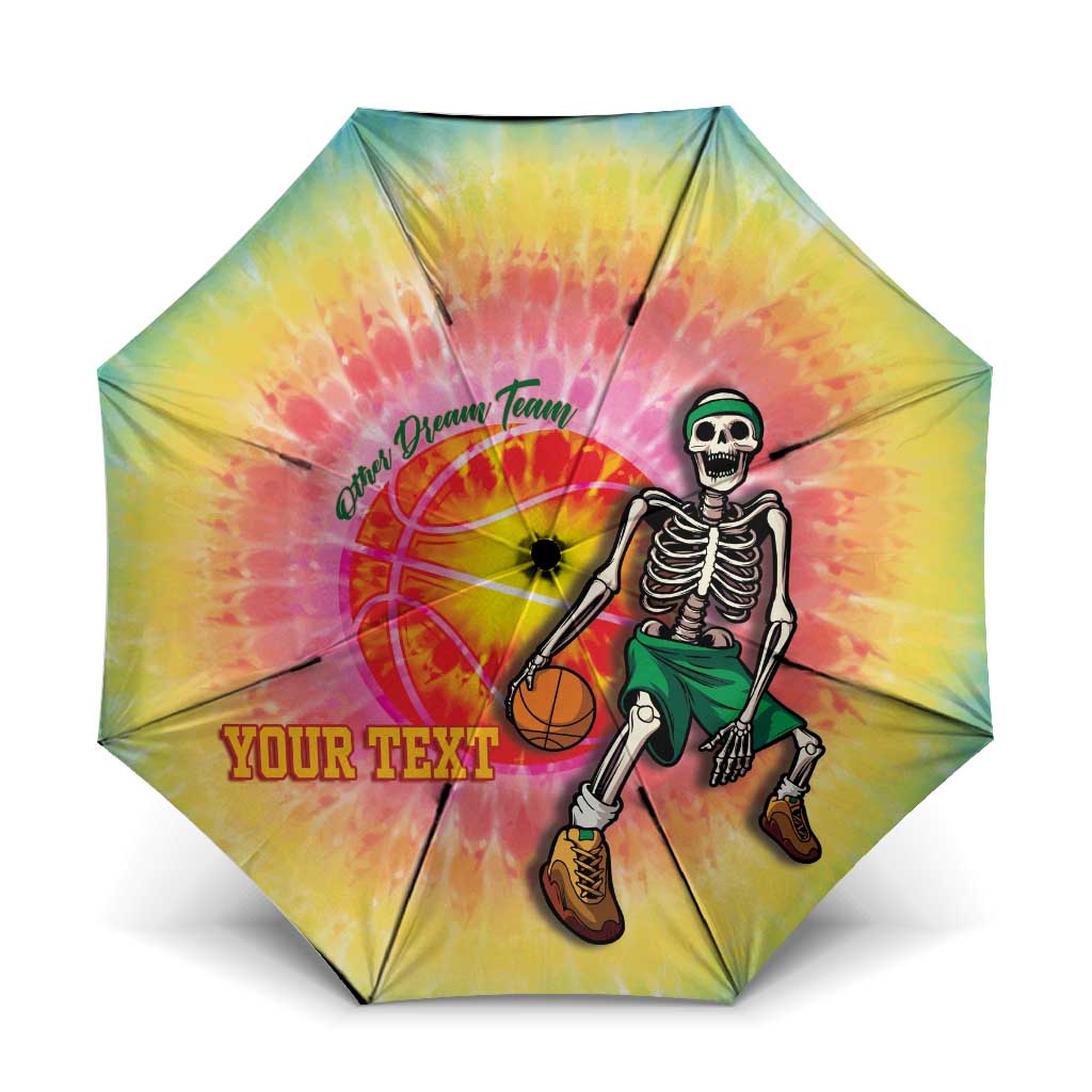 Lithuania Basketball Custom Umbrella 100th Anniversary Skeleton Colorful Tie Dye - Wonder Print Shop