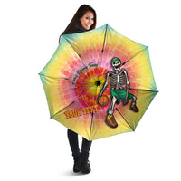 Lithuania Basketball Custom Umbrella 100th Anniversary Skeleton Colorful Tie Dye - Wonder Print Shop