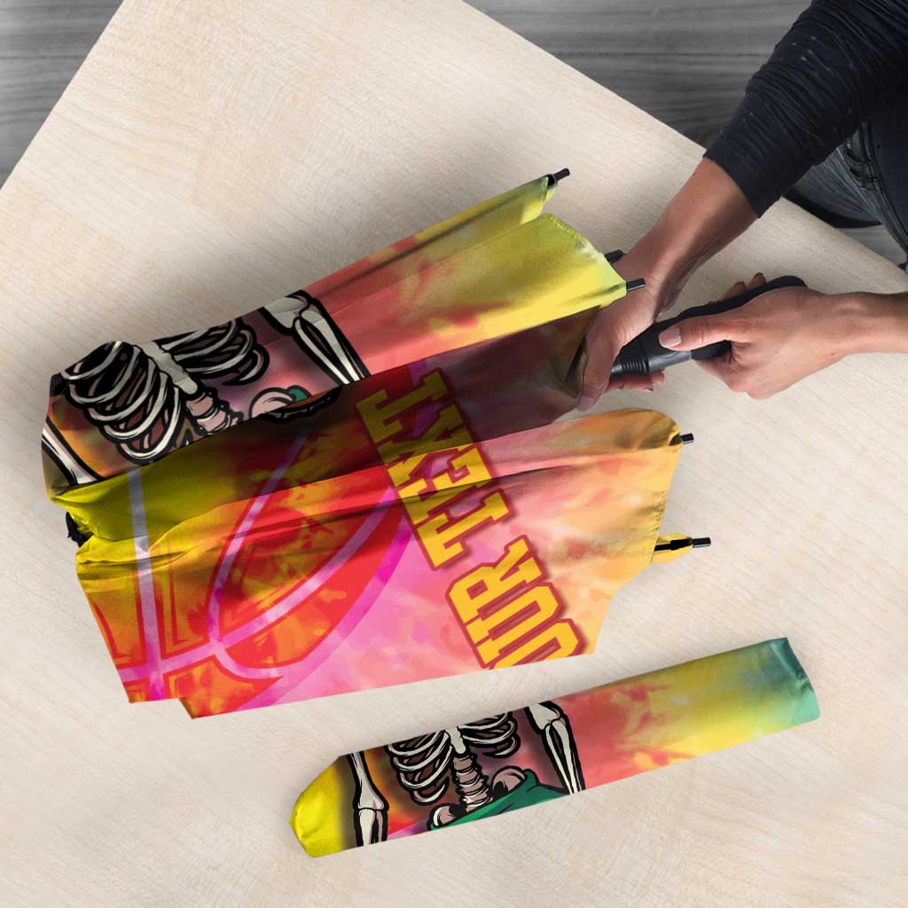 Lithuania Basketball Custom Umbrella 100th Anniversary Skeleton Colorful Tie Dye - Wonder Print Shop