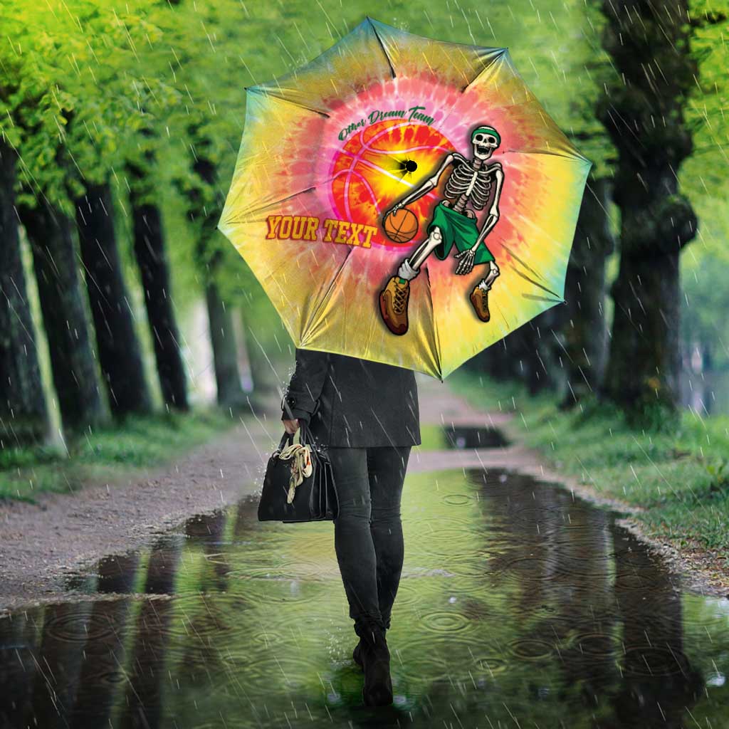 Lithuania Basketball Custom Umbrella 100th Anniversary Skeleton Colorful Tie Dye - Wonder Print Shop