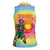 Lithuania Basketball Custom Women Sleeveless Polo Shirt 100th Anniversary Skeleton Colorful Tie Dye - Wonder Print Shop