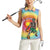 Lithuania Basketball Custom Women Sleeveless Polo Shirt 100th Anniversary Skeleton Colorful Tie Dye - Wonder Print Shop
