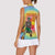 Lithuania Basketball Custom Women Sleeveless Polo Shirt 100th Anniversary Skeleton Colorful Tie Dye - Wonder Print Shop