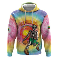 Lithuania Basketball Custom Zip Hoodie 100th Anniversary Skeleton Colorful Tie Dye - Wonder Print Shop