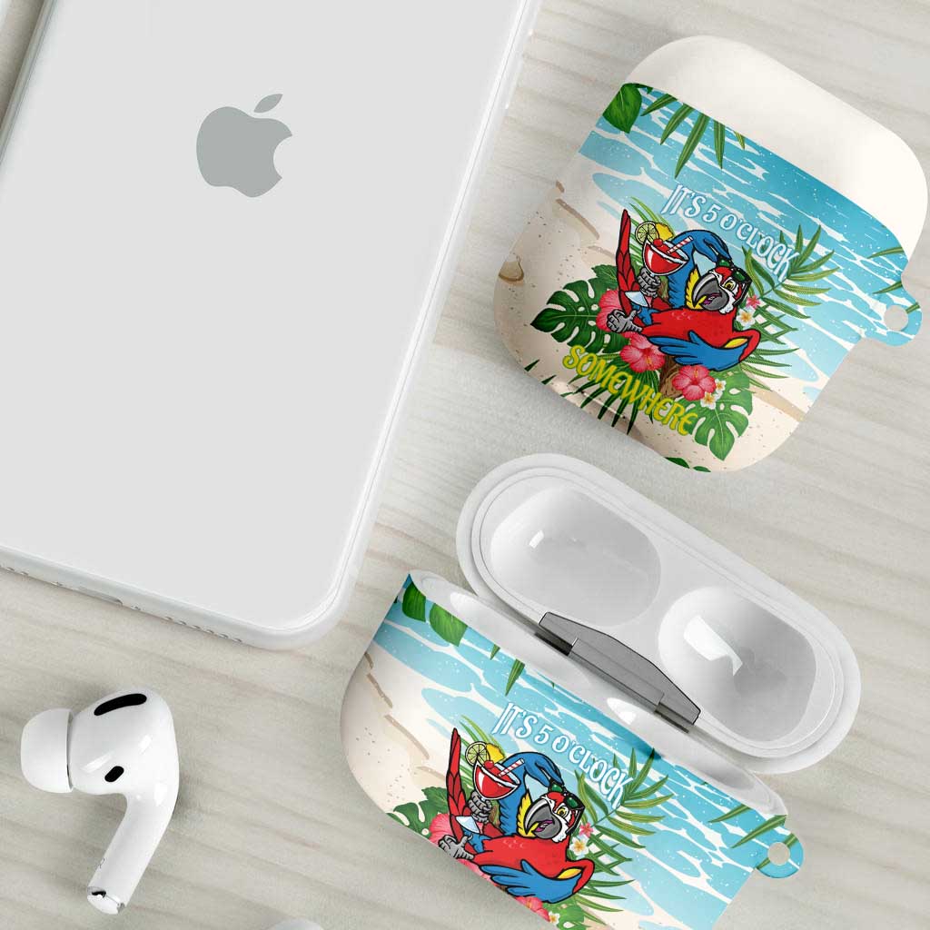 Guyana Christmas AirPods Case Chilling Macaw It's 5 o'clock Somewhere - Wonder Print Shop