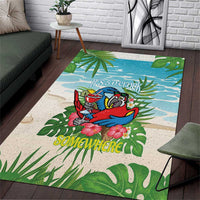 Guyana Christmas Area Rug Chilling Macaw It's 5 o'clock Somewhere - Wonder Print Shop