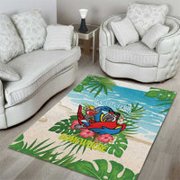 Guyana Christmas Area Rug Chilling Macaw It's 5 o'clock Somewhere - Wonder Print Shop