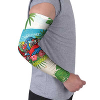 Guyana Christmas Arm Sleeves Chilling Macaw It's 5 o'clock Somewhere - Wonder Print Shop