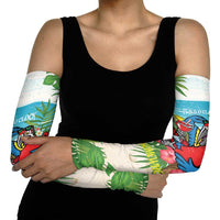 Guyana Christmas Arm Sleeves Chilling Macaw It's 5 o'clock Somewhere - Wonder Print Shop