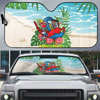 Guyana Christmas Auto Sun Shade Chilling Macaw It's 5 o'clock Somewhere - Wonder Print Shop