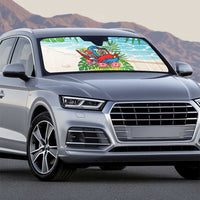 Guyana Christmas Auto Sun Shade Chilling Macaw It's 5 o'clock Somewhere - Wonder Print Shop