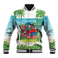 Guyana Christmas Baseball Jacket Chilling Macaw It's 5 o'clock Somewhere - Wonder Print Shop