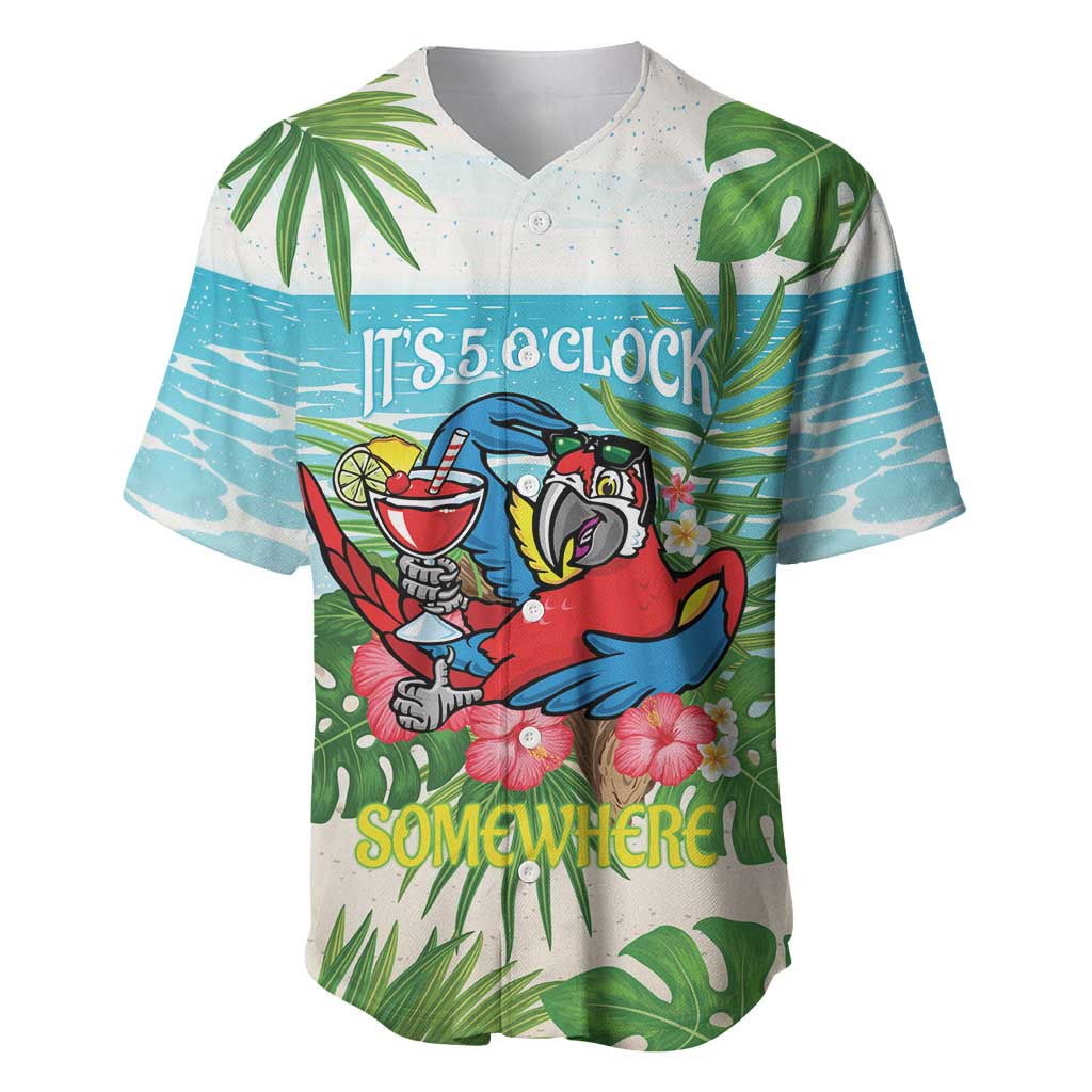 Guyana Christmas Baseball Jersey Chilling Macaw It's 5 o'clock Somewhere - Wonder Print Shop