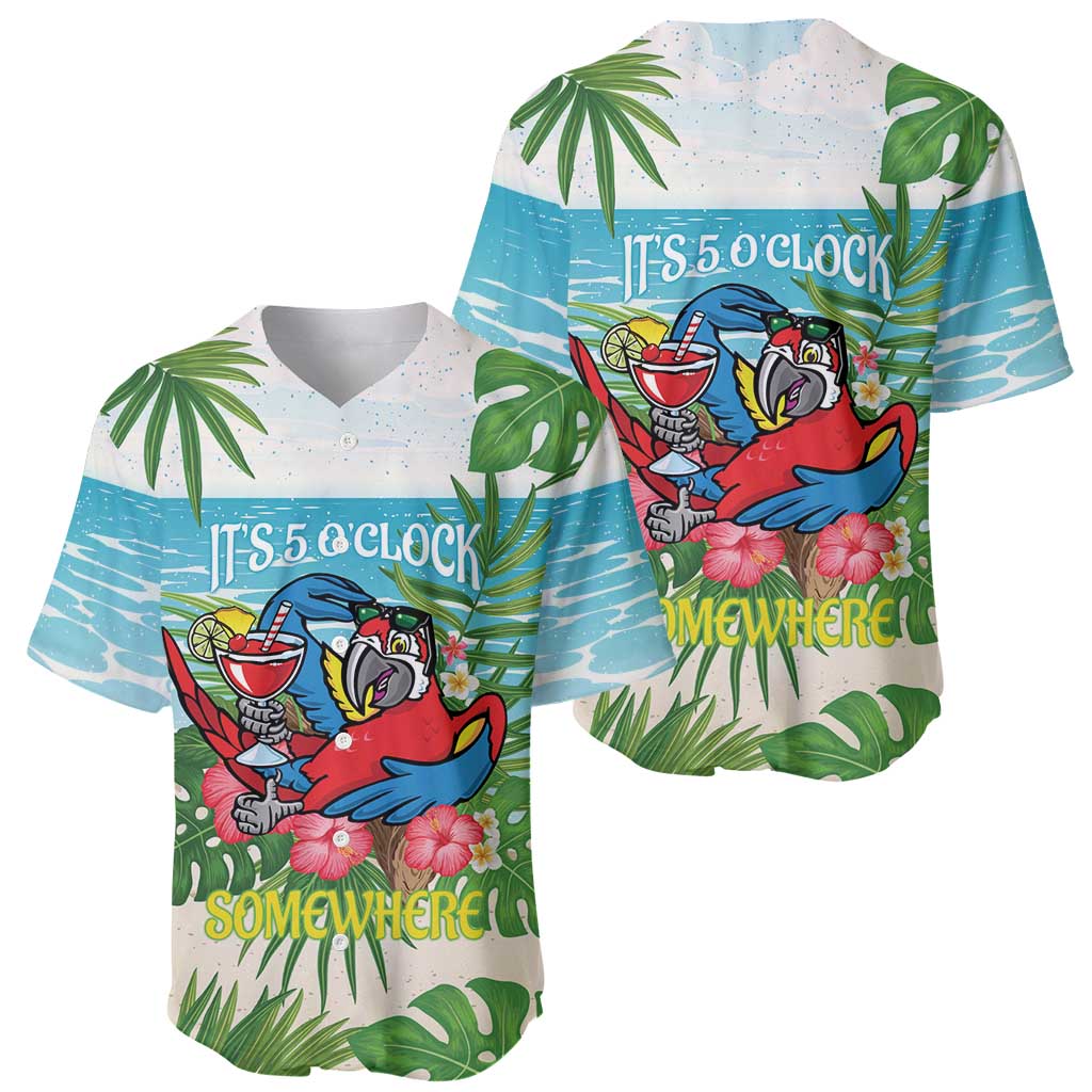 Guyana Christmas Baseball Jersey Chilling Macaw It's 5 o'clock Somewhere - Wonder Print Shop