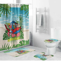 Guyana Christmas Bathroom Set Chilling Macaw It's 5 o'clock Somewhere - Wonder Print Shop