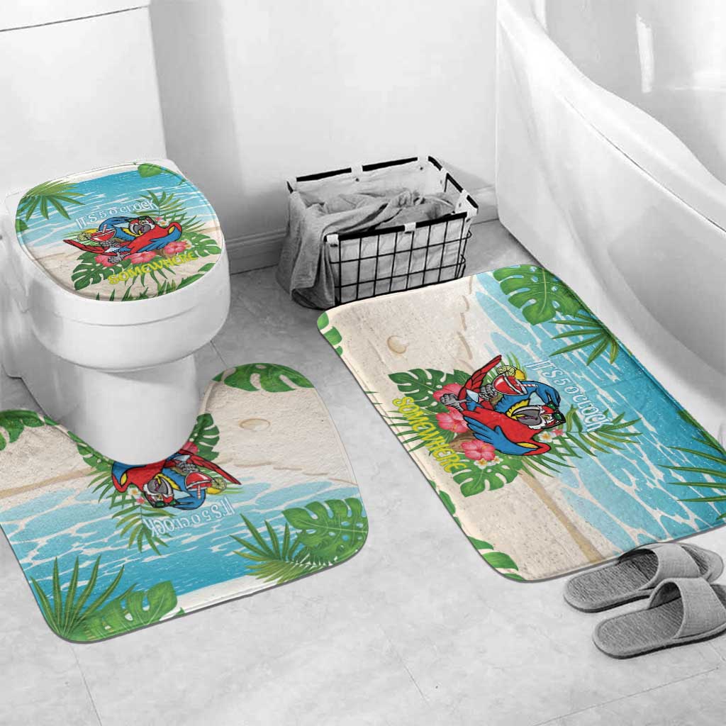 Guyana Christmas Bathroom Set Chilling Macaw It's 5 o'clock Somewhere - Wonder Print Shop