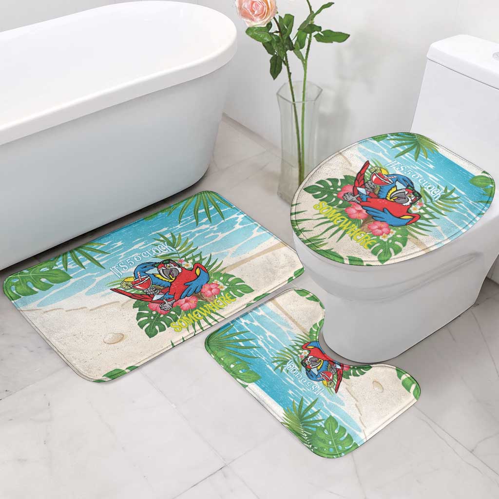 Guyana Christmas Bathroom Set Chilling Macaw It's 5 o'clock Somewhere - Wonder Print Shop