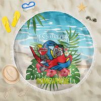 Guyana Christmas Beach Blanket Chilling Macaw It's 5 o'clock Somewhere - Wonder Print Shop