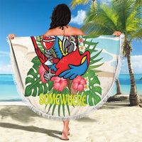 Guyana Christmas Beach Blanket Chilling Macaw It's 5 o'clock Somewhere - Wonder Print Shop