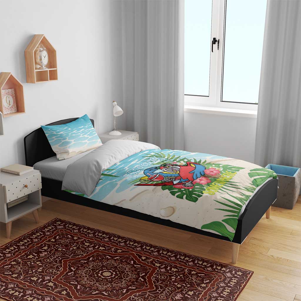 Guyana Christmas Bedding Set Chilling Macaw It's 5 o'clock Somewhere - Wonder Print Shop