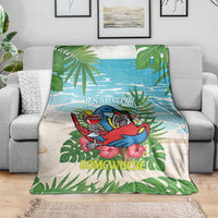 Guyana Christmas Blanket Chilling Macaw It's 5 o'clock Somewhere - Wonder Print Shop